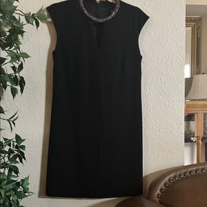 Laundry By Shelli Segal Black Dress with Beaded Collar